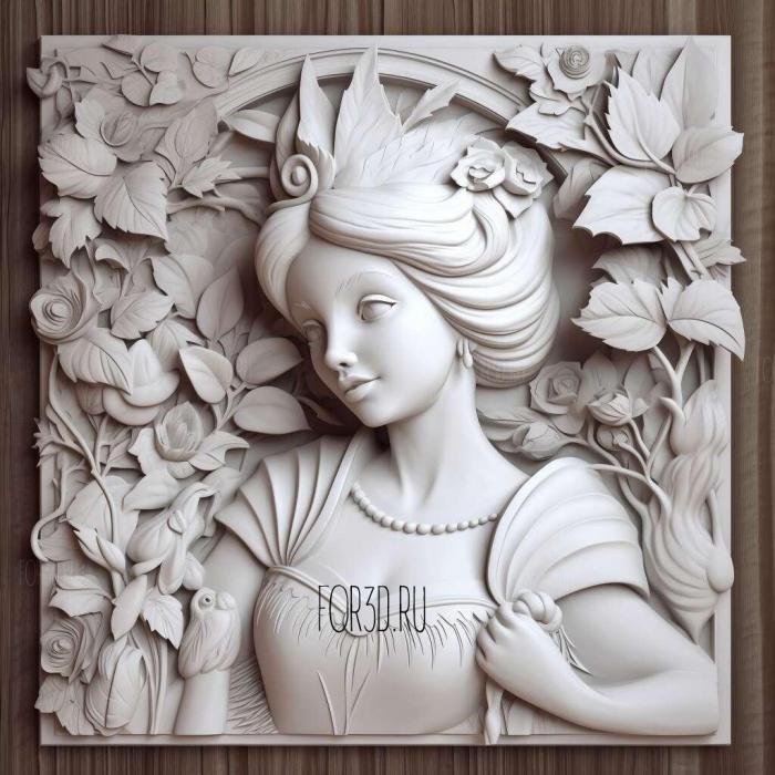 st Snow White 1 stl model for CNC